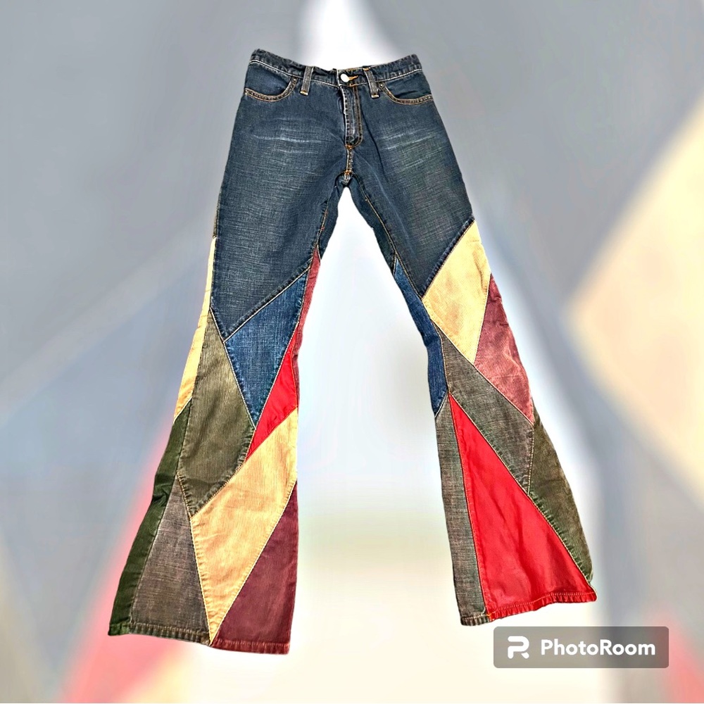 Jeans X-Performance x Miss Sixty Vintage Corduroy Pleather Bellbottom 1970s - 26
